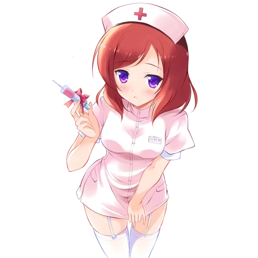 маки нишикино медсестра, nishikino maki, медсестра девушка, аниме нурсе медсестра, аниме тян