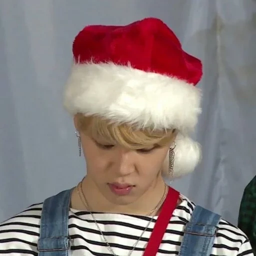 jimin bts, jimin bts, meninos de bangtan, chapéu de bts jimin, jimin santa klaus