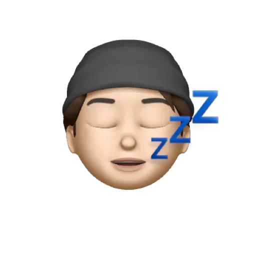 pessoa, ásia, pessoas, maçã memoji, memoja está com sono