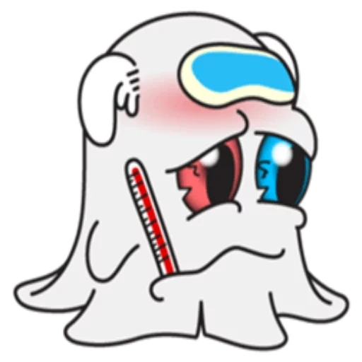 animation, lovely, ghost crying, smiling face ghost impact