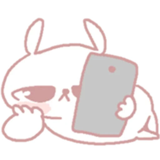 lapin, téléphone, dessins kawaii, dessins mignons