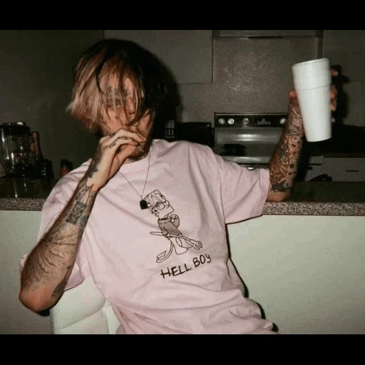 лил пип, lil peep, лил пип тату, hellboy lil peep, lil peep курт кобейн