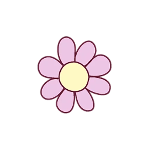 bunga, bunga ikon, bunga merah muda, bunga kecil, kartun chamomile merah muda