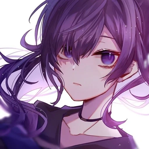 animation kawawai, anime girl, mafuyu asahina, purple anime hair, anime fille cheveux violet