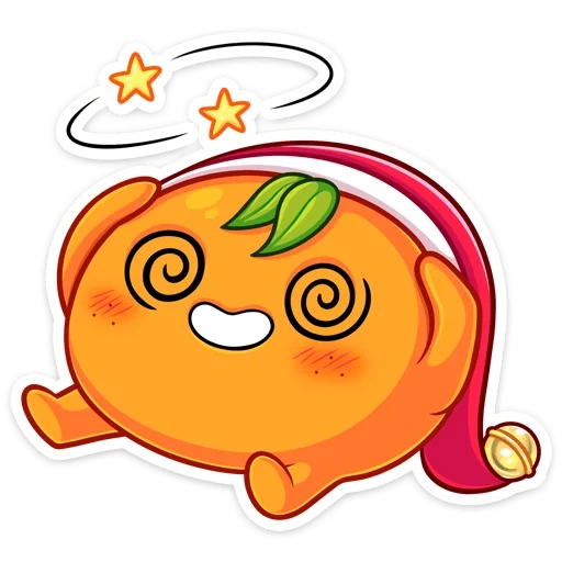 lovely, tangerines, hold the mandarin, cute drawings stickers
