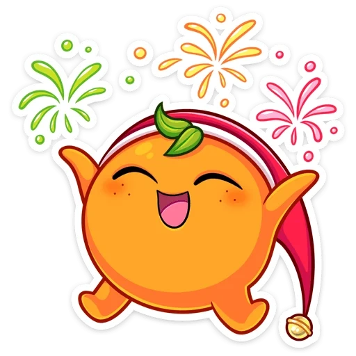 cute, tangerines, keep a tangerine, mandarin cartoon