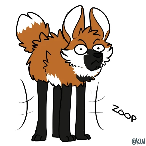 fox, anime, emoji, fox-red, maned wolf