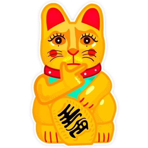manek, maneki-neko, il gatto è dorato, maneki-neko originale, souvenir gatto mano-nako colore oro