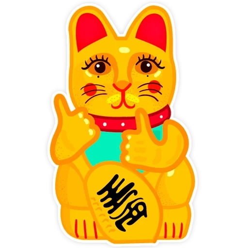 manek, maneki-neko, il gatto è dorato, maneki-neko originale, necessità di alcuni bolshoi gatti d'oro