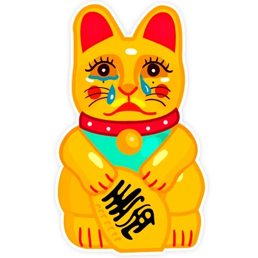 maneki-neko, il gatto è dorato, maneki-neko originale, maneki neko cinese, cat feng shui manki-neko