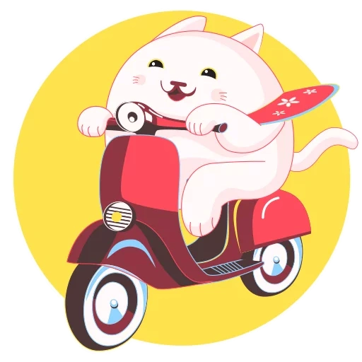 manneki neko, moto kawai, moto panda, modèle de cyclomoteur lapin, panda moto vecteur