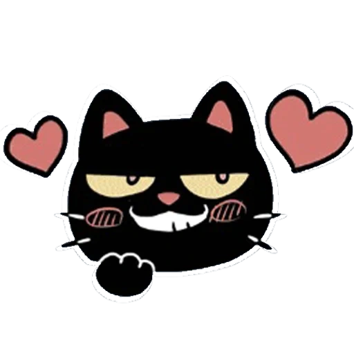 kucing, kucing 512 512, emoji twitter kucing hitam, vektor kucing mengedipkan mata