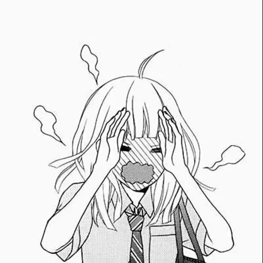 animação cb, imagem de anime, cartum de anime garota, quadrinhos de anime preto e branco, menina de anime preto e branco