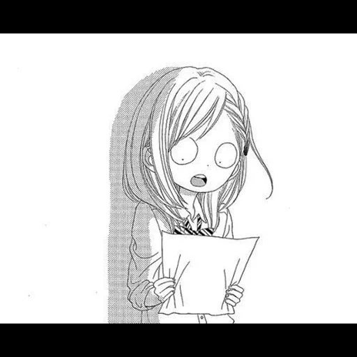 рисунок, рисунки аниме, срисовки аниме, аниме милые рисунки, девочка аниме чб смешная