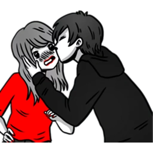 human, picture, manga couple, brother jeff the killer, crypipasta is a blind eyed jack
