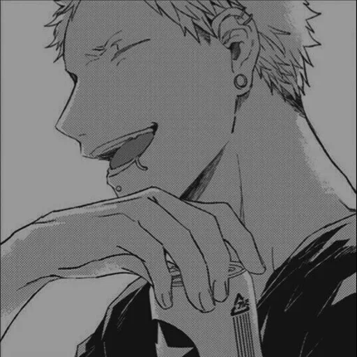 haikyuu, anak laki laki manga, karakter anime, akihiko kaji diberikan, akihiko memberikan manga