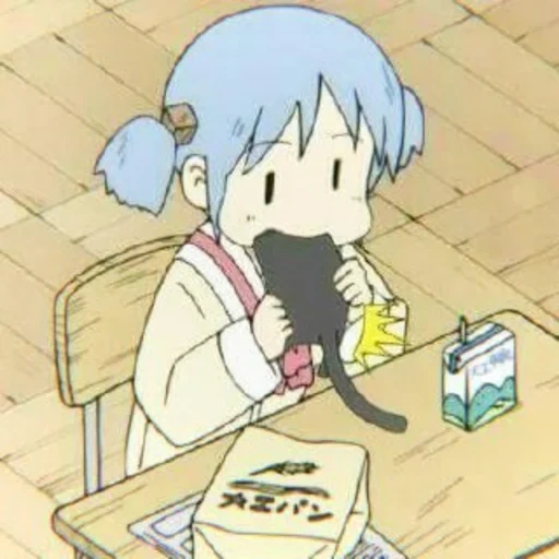 nichijou, аниме идеи, nichijou мем, nichijou mio аниме, аниме милые рисунки