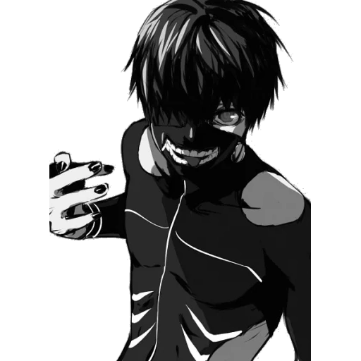 ken kaneki, kaneki ken, tokyo ghoul, héritier noir kaneki, kaneki ken mascucum aux cheveux noirs