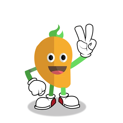fruta, férula, personajes, mascota mango von, fruta pictórica de la mascota de la escuela