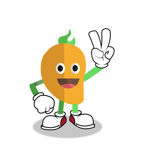 fruit, clipart, personnage, mangue von maskot, talisman scolaire dessinant des fruits