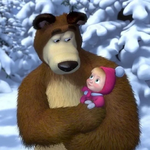 cartoons masha e the bear, masha e o bear ano novo, mashenka e bear cartoon, masha e o urso, bear masha e o bear