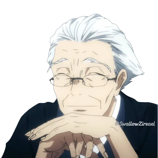 anime, anime, anime characters, grandfather butler anime, anime gray handed