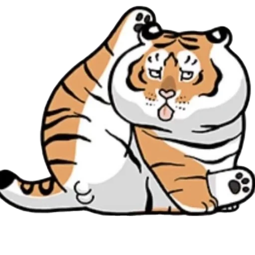 tigre gordo, arte gordito de tigre, fat tiger bu2ma, el tigre delgado es grueso, tigre gordo japonés