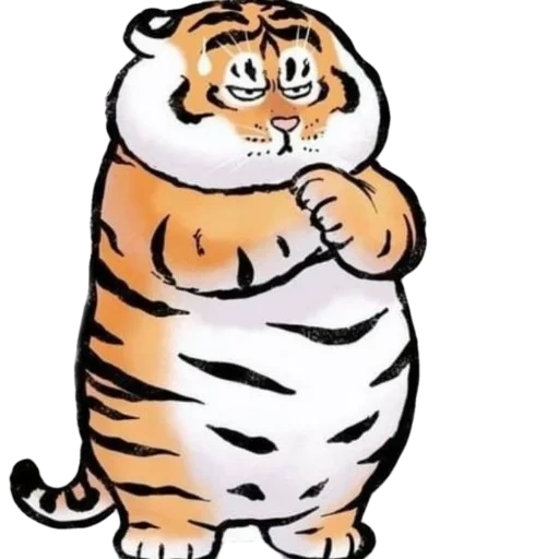 tiger tigerok, arte gordito de tigre, el gordito tigre bu2ma, fat tiger bu2ma, tigre gordo japonés