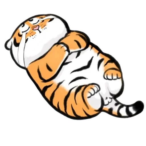 tiger, the tiger is cute, a chubby tiger, bu2ma_ins tiger, chubby tiger art