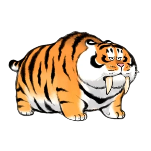 tiger, a chubby tiger, fat tiger, bu2ma_ins tiger, tiger illustration
