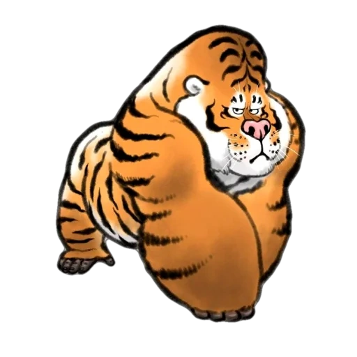 ein molliger tiger, bu2ma_ins tiger, chubby tiger art, der mollige tiger bu2ma, fat tiger bu2ma