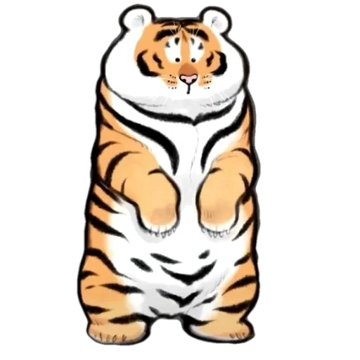 tigre divertente, tigre grassa, arte di tigre paffuta, la tigre paffuta bu2ma, fat tiger bu2ma