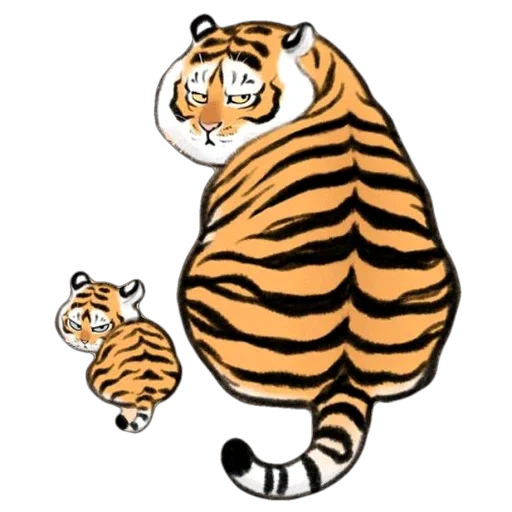 o tigre é engraçado, o tigre é grosso, tiger tigerok, bu2ma_ins tiger, ilustração do tigre