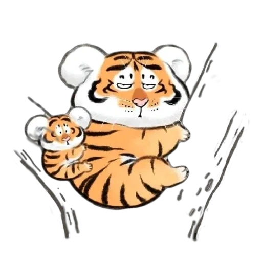 o tigre é fofo, um tigre gordinho, o tigre é engraçado, tiger tigerok, bu2ma_ins tiger