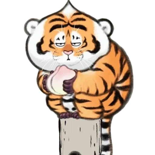 un tigre gordito, el tigre es divertido, bu2ma_ins tigre, arte gordito de tigre, fat tiger bu2ma