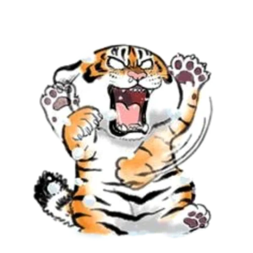 tiger, japanese tiger, bu2ma_ins tiger, funny tigers, tiger japan sketch