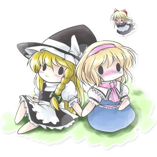 алиса маргатроид чиби, kirisame marisa, touhou alice margatroid kirisame marisa, alice margatroid iosys, touhou project