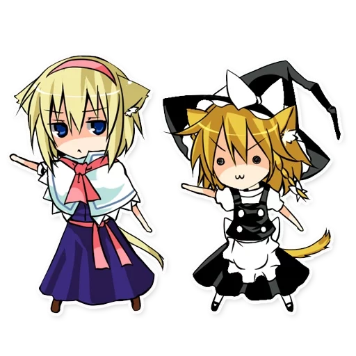 touhou project, кагамине рин чиби, kirisame marisa, touhou walfas marisa, nico nico douga