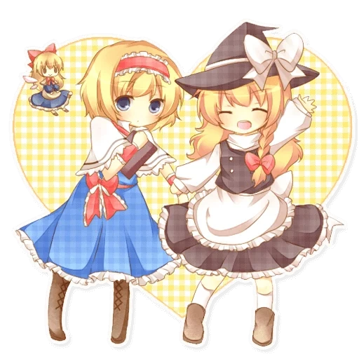 kirisame marisa, touhou marisa, marisa kirisame chibi, touhou project, patchouli marisa alice