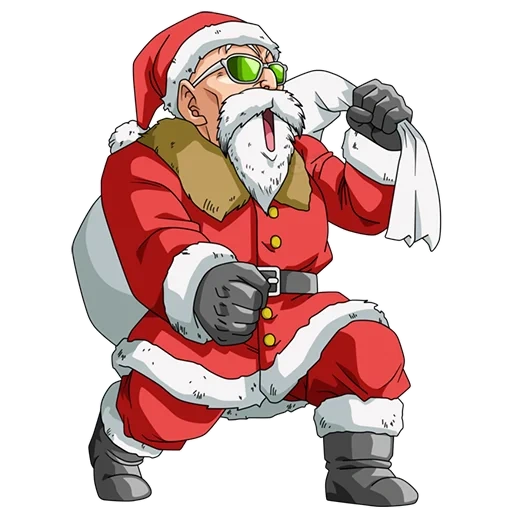 papai noel, master roshi, papai noel, animação do papai noel, papai noel de natal