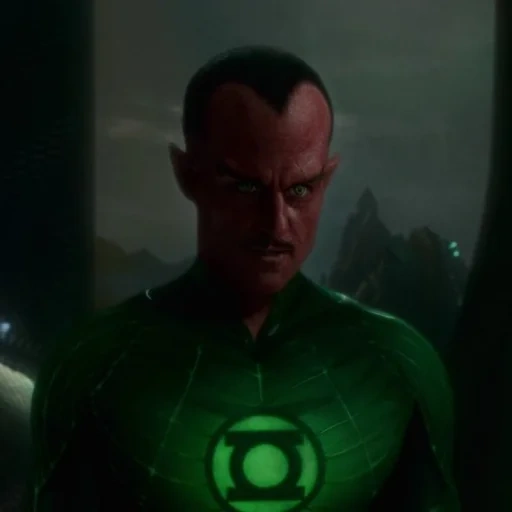 focus camera, green light, cinestro mark strong, blue-green lantern, mark strong green lantern