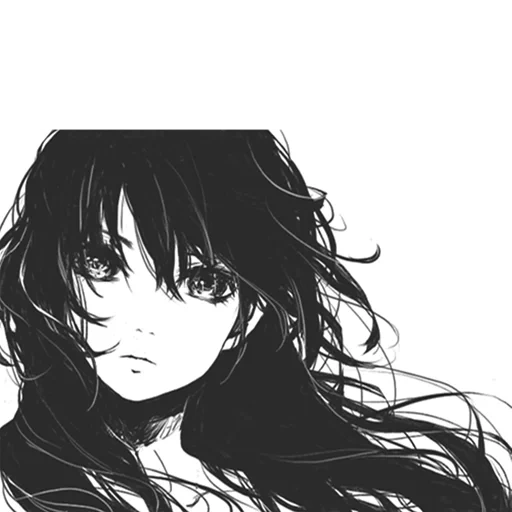 animation black and white, animation black and white, art animation black and white, anime girl black and white, anime girl black and white art