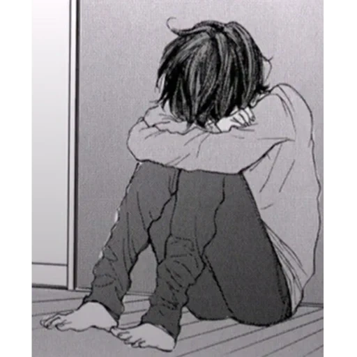 anime triste, anime triste mec, tad anime guy, tristes garçons d'anime, dessins d'anime tristes