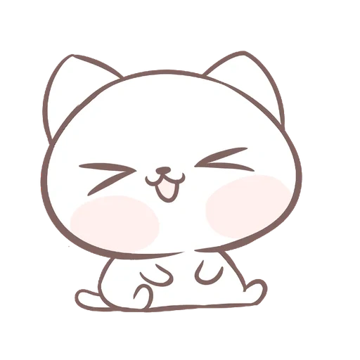 kucing kawaii, gambar kucing lucu, kucing kawaii yang cantik, gambar kucing lucu, gambar sketsa kucing lucu