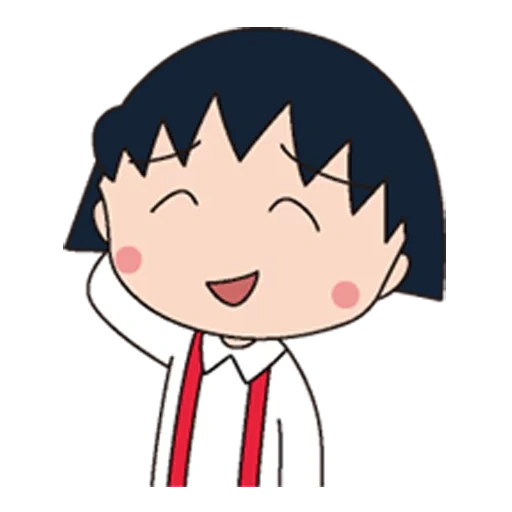 макото чан стикер, рисунок, чиби маруко чан, chibi maruko, маруко чан