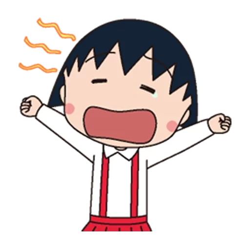 chibi maruko, макото чан стикер, chibi maruko-chan, рисунок, чиби маруко