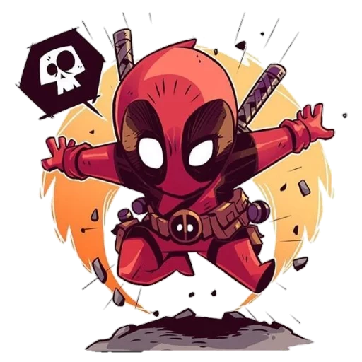 kolam kematian, deadpool 2, deadpool chibi, deadpool marvel, deadpool kecil