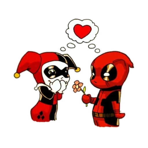 deadpool red cliff, harley quinn, harley quinn deadpool, deadpool art trumpet, deadpool harley quinn tattoo