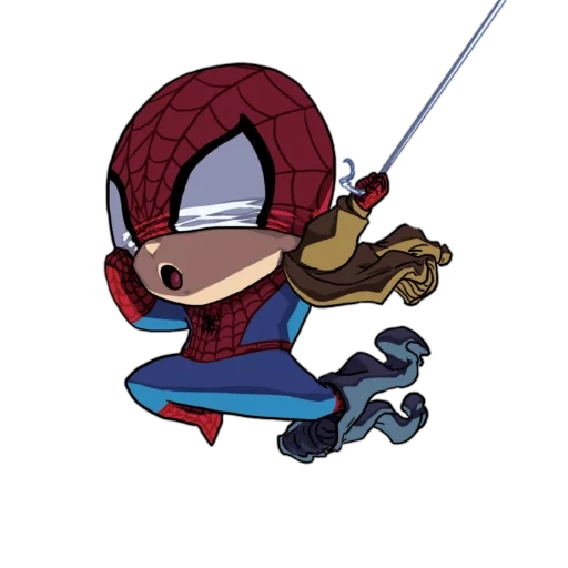 manusia laba-laba, chibi man spider, miles morales chibi, chibi marvel man spider, chibi heroes marvel pauk man