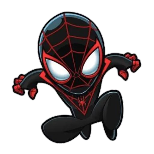 homme araignée, milles morales man spider, chibi heroes marvel pauk man, homme araignée miles morales chibi, homme araignée miles morales venin